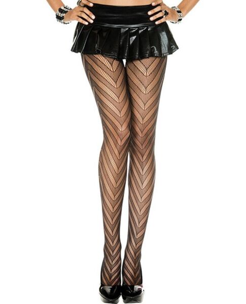 Schwarze Strumpfhose Music Legs Stacheldesign