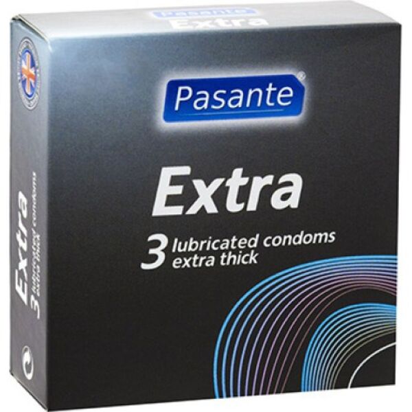 Packung mit 3 Pasante Extra Safe Kondomen