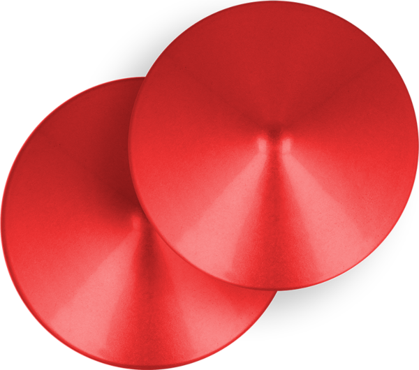 Nippel-Pasties Ohmama Fetish Red Circle, rund und rot mit metallischer Textur