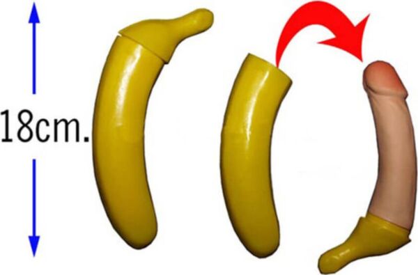 Diablo Picante Bananen-Penis mit Überraschung, Scherzartikel für Partys
