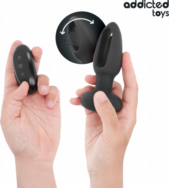 Analplug Addicted Toys mit vibrierender Zunge und Funkfernbedienung