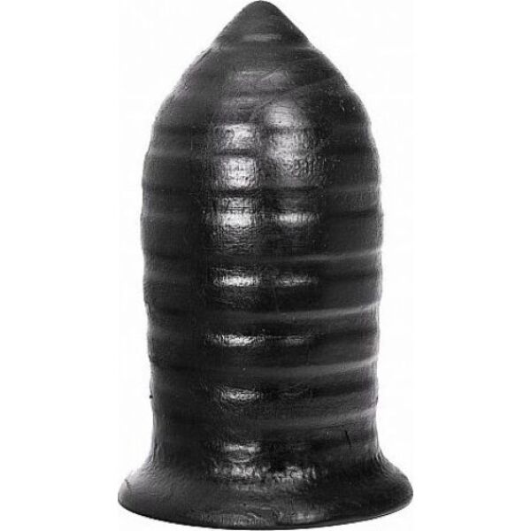 Analplug All Black AB85 Thrill, schwarz und mit gerippter Oberfläche