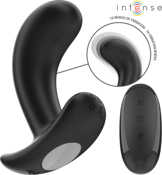 Schwarzer Analplug Intense Chandler mit Fernbedienung