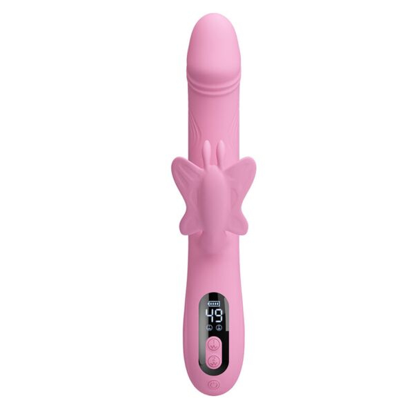Rabbit-Vibrator Intense Bella in Rosa mit äusserem Stimulator in Schmetterlingsform