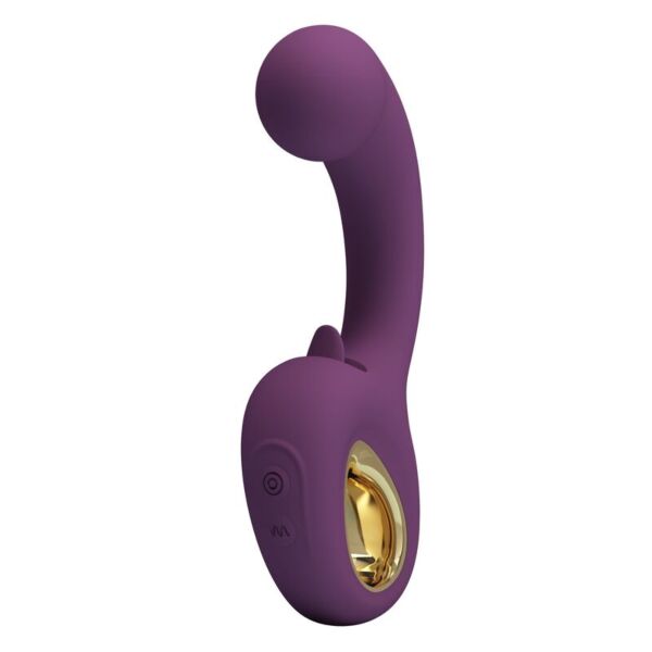 Doppelt stimulierender Vibrator Pretty Love Brynnlee in Lila, mit äusserer Zunge