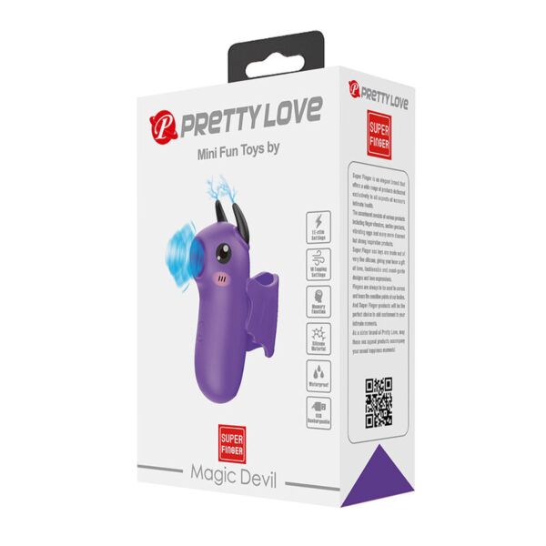 Fingervibrator Pretty Love Magic Devil, lila und in Form eines kleinen Teufels