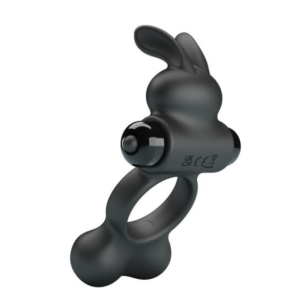 Vibrierender Penisring Pretty Love mit Hase in Schwarz