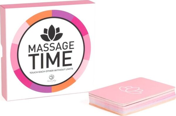 Schachtel des Massagespiels für Paare Secret Play Massage Time mit Karten und Würfel