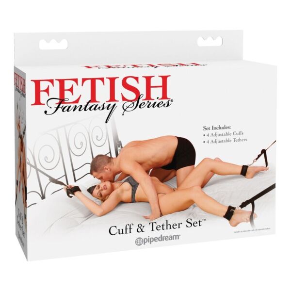 Bondage-Set Pipedream Fetish Fantasy Cuff & Tether Set mit Handfesseln, Fussfesseln und Befestigungsbändern aus Nylon