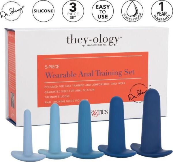 Analdehner-Set CalExotics They-ology 5 Teile, die fünf blauen Dehner nach Grösse geordnet