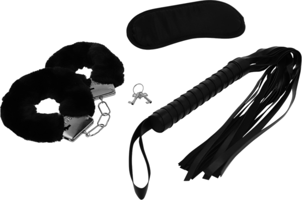 Bondage-Set Intense Fetish mit Handschellen, Augenmaske und Peitsche