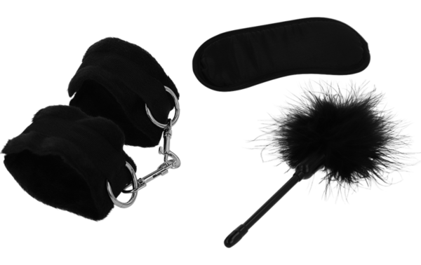 Bondage-Set Intense Fetish mit Handschellen, Augenmaske und Feder