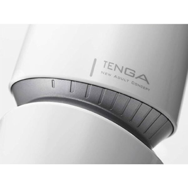 Masturbator Tenga Aero Silver in Weiss und Schwarz mit silbernem Ring