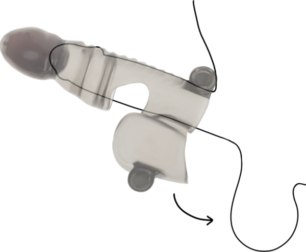 Penishülle mit Vibration für Penis und Hoden von Ohmama mit 3 Bullet-Vibratoren