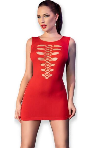 Rotes Chilirose CR 4622 Minikleid in Grösse S/M mit Öffnungen