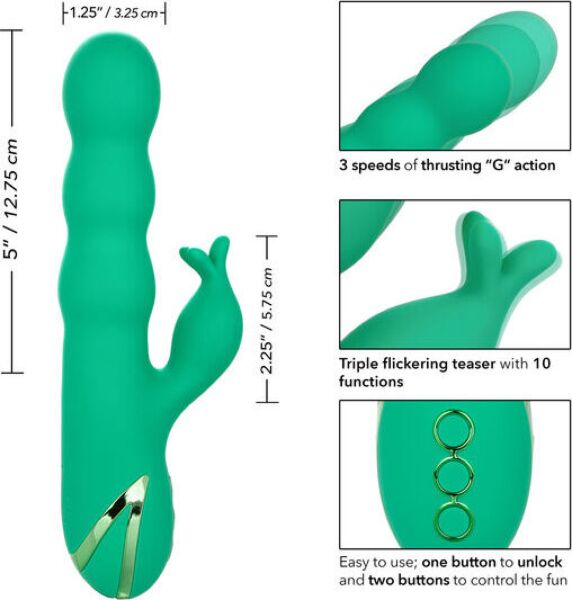 G-Punkt-Vibrator CalExotics Sonoma Satisfier Green mit Schaft und Aussenstimulator