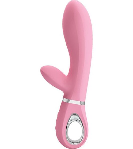 Rabbit-Vibrator Pretty Love Thomas in Altrosa, mit gebogenem Schaft und Arm für die Klitoris