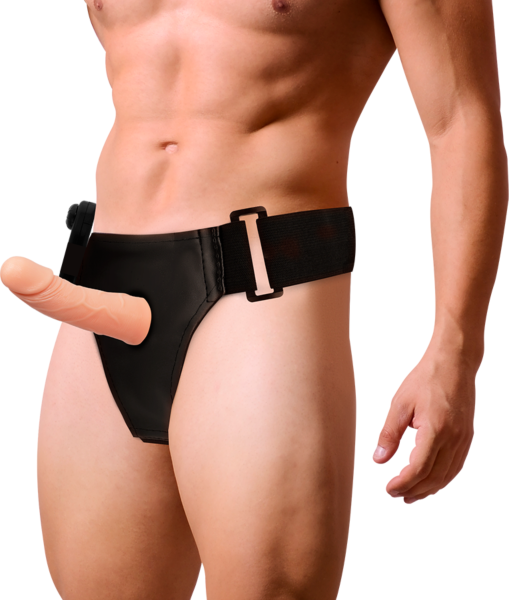 Hohler Strap-on Harness Attraction 15 cm, realistischer Dildo in Naturfarbe mit Riemen-Harness