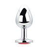 Buttplug Toosh Silver Metal Large mit rotem Stein