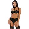 Schwarz auf dem Prowsl Choker Dessous Set