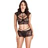 Lingerie Set S Pleasures mit Top, Tanga und Minirock