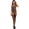 Bodystocking SUBBLIME 951962 mit offenem Schritt und Blumenmuster