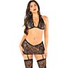 Lingerie Set Leg Avenue mit Strassdetails und Ligueros
