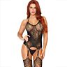 Bodystocking Leg Avenue mit Halter-Design und Spitze