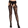 Medias Leg Avenue Floral Schwarz mit Ligas