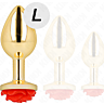 Analplug KINK Gold Rose Rot mit eleganter Rose