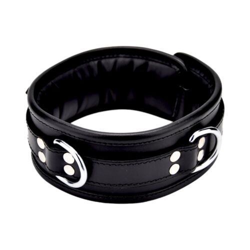 Kollier Bound Leder mit D-Ringen und Schloss
