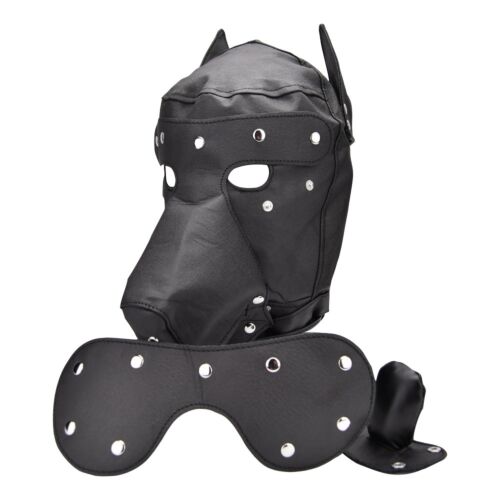 Bondage Hood Bound to Please Dog Mask mit abnehmbaren Ohren