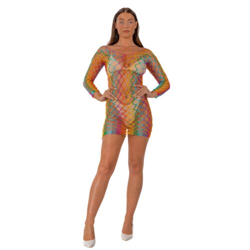 Sexy Lingerie Lace Long Sleeve Mini Dress mit Netzdesign