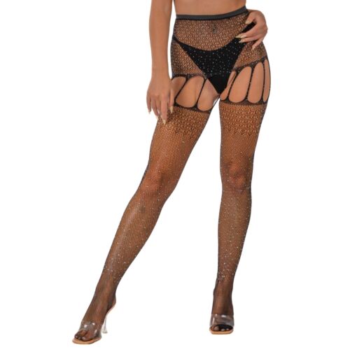 Strumpfhose Lace by LJ mit Strasssteinen - eleganter Glitzer