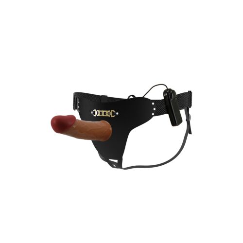Vibrations-Harness PRETTY LOVE Starks - Hohles Dildo 17,5 cm