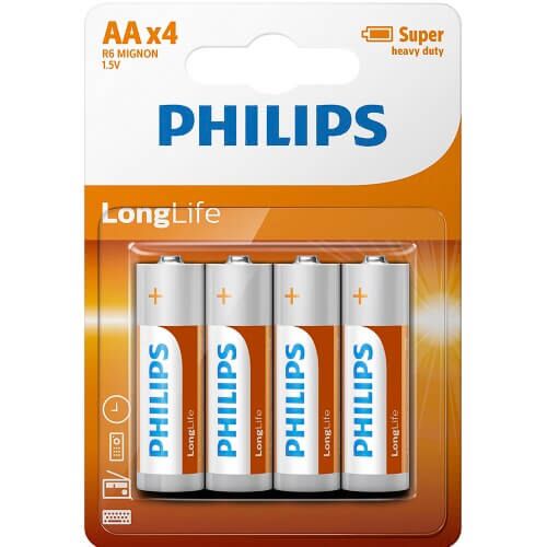 Batterien Philips AA Grösse 4er Pack