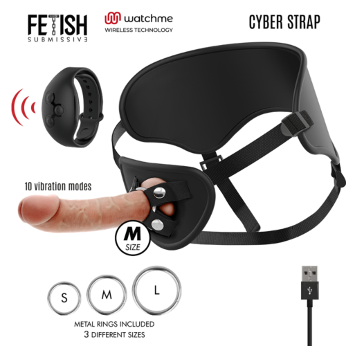 Harness FETISH SUBMISSIVE CYBER STRAP mit Fernbedienung
