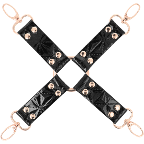 Esposas de fijación BEGME BLACK EDITION Hog Tie aus veganem Leder