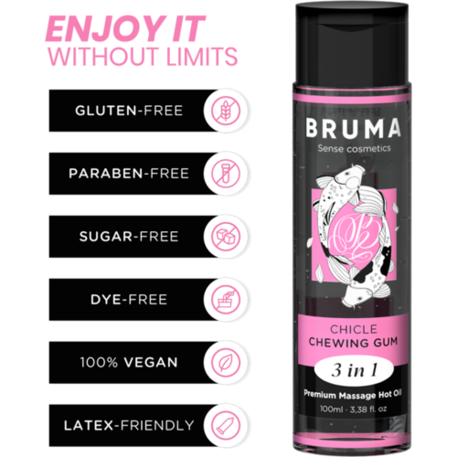 Massageöl BRUMA 100ml mit Wärmeeffekt und Kaugummigeschmack