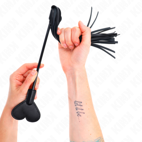 BDSM-Peitsche KINK Impact & Touch 35 cm mit Herzplatte