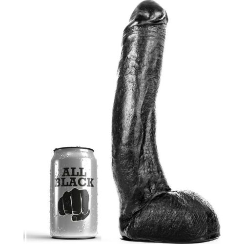 Dildo ALL BLACK 29 cm gebogen – für intensives Vergnügen