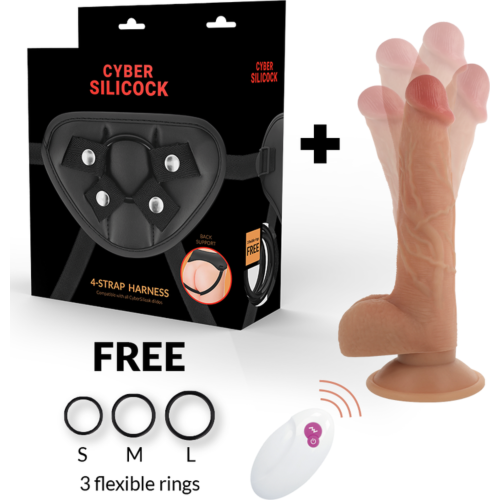 Strap-On Vibrator CYBER SILICOCK mit Fernbedienung