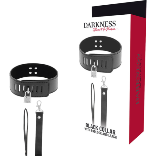 BDSM Halsband DARKNESS mit Schloss und sieben Öffnungen