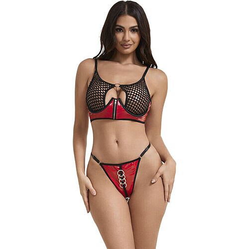 Lingerie Set SUBBLIME 955533 mit Reissverschluss und Netz