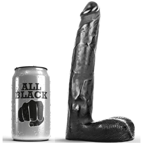 Dildo ALL BLACK 21 cm mit realistischer Textur