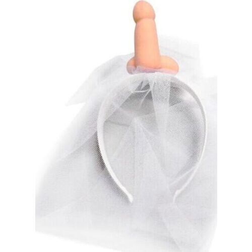 Stirnband DIABLO PICANTE – Brautschleier mit Penisaufsatz