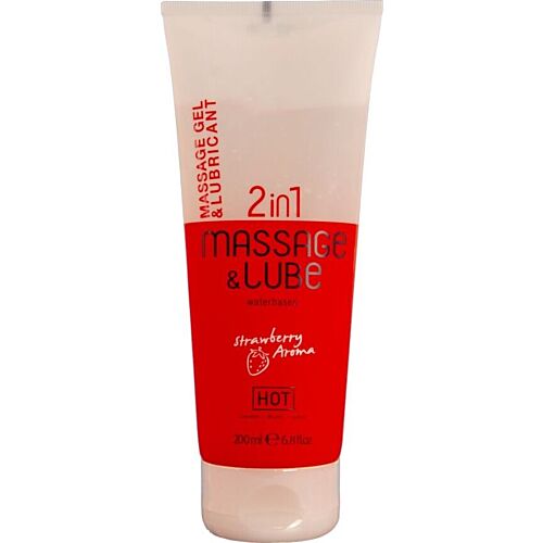 HOT Gleitgel 2in1 Erdbeere 200 ml – Sanfte Massage & Intimität