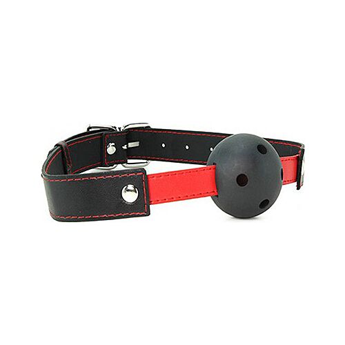 schwarze und rote Ballknebel