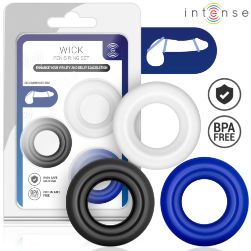 Anillos Ring INTENSE FOR HIM Set aus 3 verschiedenen Farben