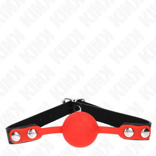Knebel KINK COLLAR & GAG Roter Silikonball 4 cm